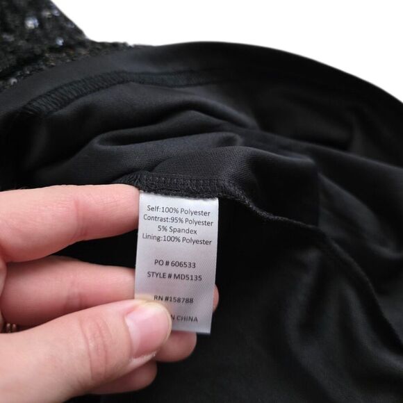 Mable Black Sequin Collared Mini Party Dress M NWT - Picture 5 of 5